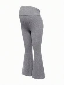 SHEIN Autumn And Winter 2pcs Maternity High Stretch Adjustable Waist Flare Leggings - Multicolor - View 3