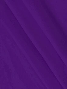 EMERY ROSE Plus Size Contrast Color Trim Collar & Cuff Casual/Work Wear Long Sleeve Shirt - Purple - View 3