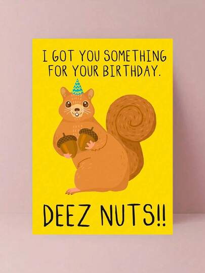 1PC "I Bought Something For You As A Birthday Gift" Greeting Card. Interesting Birthday Greeting Cards Are Suitable For Giving To Family, Friends, Colleagues, And Colleagues. Blessing Cards (With Randomly Colored Envelopes)