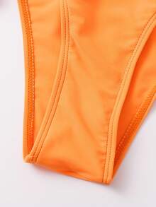 Oceva Summer Beach Halter Push Up Halter Bikini Set, Bathing Suit - Orange - View 5