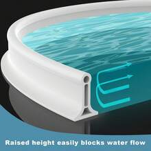 SHEIN 1roll 1m/39.37inch Floor Water Stopper Strip, Bathtub Shower Splash Guard, Shower Threshold Water Dam, Bendable Waterproof Seal Strip, Dry Wet Separation Seal Strip Floor Water Insulation Self-Adhesive ArtifactFor Kitchen Countertops And Bathroom Sinks