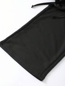 Tween Girl Oversized Bow Hip-Hop Street Loose Casual Sports Pants, Suitable For Autumn/Winter Girl Fall - Black - View 8