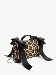 SHEIN ICON 女士手提包，斜挎包，蝴蝶结，粉色，时尚，个性，简约，百搭，街头风，甜美酷炫女孩，辣妹，Y2K，复古，铆钉，复古，青少年，适合鸡尾酒会，派对，舞会，俱乐部，约会，生日，晚会，舞会，日常，下午茶 - 彩色 - 查看 3