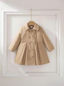 Souflis Souflis 女宝宝休闲百搭长袖翻领风衣，适合春秋季日常穿着