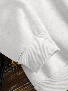 Flirla Women's Letter & Palm Tree Print Drop Shoulder Long Sleeve Casual Loose Hoodie Sweatshirt Fall Cloth For Women