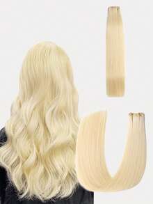 Seamless Clip Ins 9AM 丰盈发束 55克 1件装 S613 漂白金发 100% 高品质毛鳞片顺滑 Remy 真人发接发 无痕 PU 夹式接发 女士接发 - S613 - 查看 3
