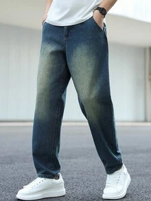 Manfinity Homme Men's Casual Distressed Tapered Leg Pants - Blue - View 8