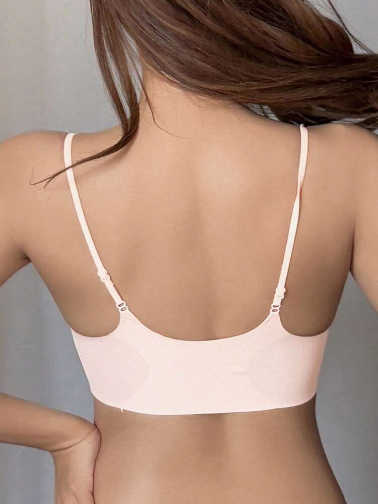 Lace Patchwork Seamless Slight Push Up Adjustable Strap Women Bra Lingerie For Women