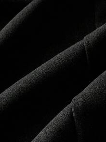 SHEIN MOD 大码珍珠装饰长袖上衣和喇叭裤两件套西装 - 黑色 - 查看 11