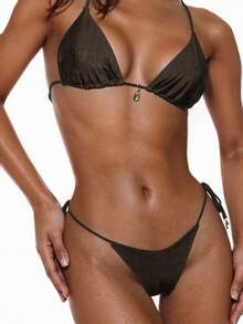 Oceva Springbreak Solid Color Bikini Swimsuit - Coffee Brown - View 1