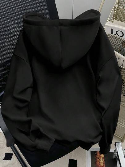 SHEIN sweat-shirt à capuche ample et décontracté à épaules tombantes pour femmes