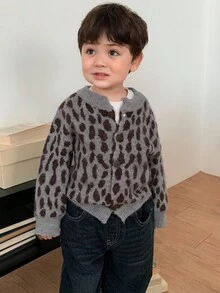 DAZY 男婴豹纹休闲开衫秋冬款