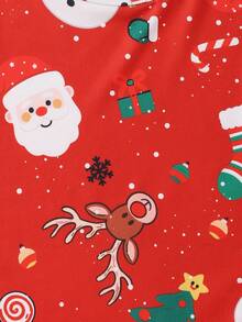 SHEIN Vestido de Navidad para mujer, elegante y cómodo, con estampado digital navideño divertido, a juego con atuendos familiares - Multicolor - Ver 7