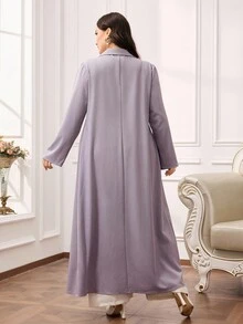 Al Najma Plus Size Women's Elegant Solid Color Abaya Dress Modest Business Dress