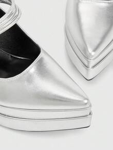 CUCCOO LuxiPop Damen Plateau High Heel Pumps, glänzende Leder elegante Stiefel bis zur Mitte des Wades, geeignet für Halloween, Weihnachten, Silvester, Dates, Herbst sexy Nachtclub Stil