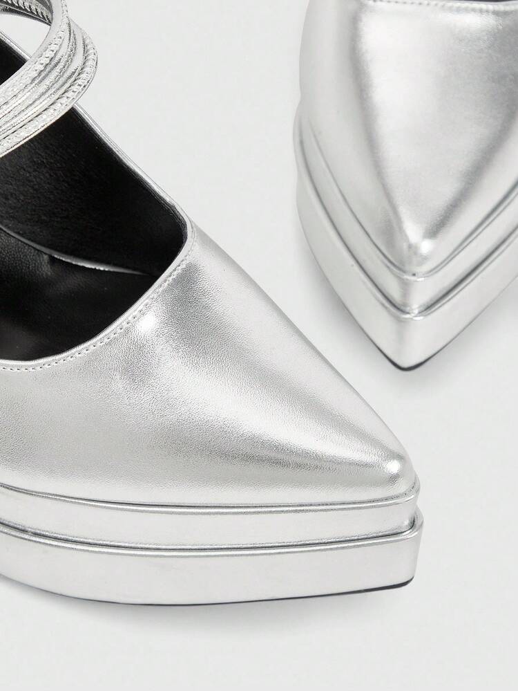 CUCCOO LuxiPop Women's Platform High Heel Pumps, Glossy Leather Elegant Mid-Calf Boots, Suitable For Halloween, Christmas, New Year, Date Night, Autumn Sexy Nightclub Style