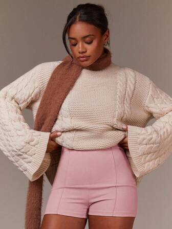 Athîral Kvinnor Casual Enfärgade Seamless Shorts