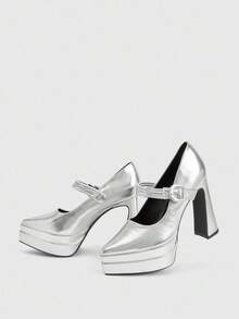 CUCCOO LuxiPop Damen Plateau High Heel Pumps, glänzende Leder elegante Stiefel bis zur Mitte des Wades, geeignet für Halloween, Weihnachten, Silvester, Dates, Herbst sexy Nachtclub Stil