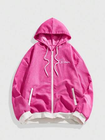 Street Life Sudadera con capucha casual de hombre con parches de color contrastante, otoño