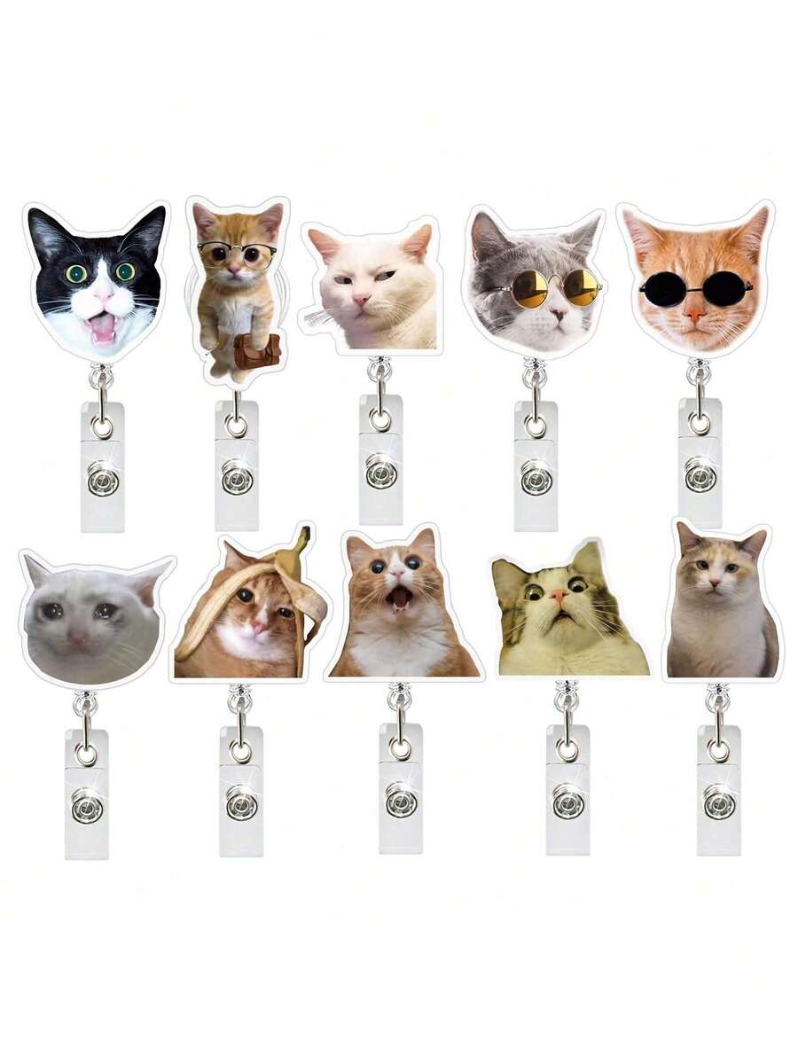 1 Túi đựng thẻ cảm xúc bằng acrylic có thể thu gọn, xoay được, dùng cho bác sĩ, y tá, móc khóa thẻ, khóa kéo dễ dàng.