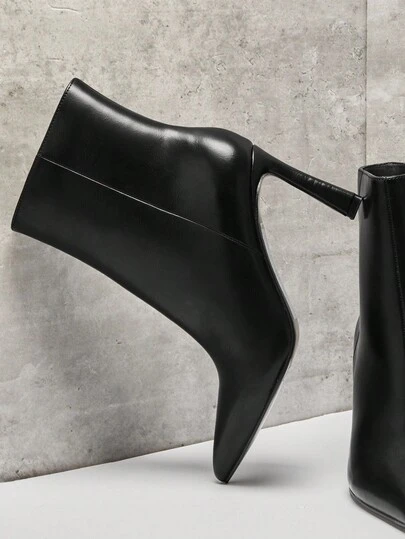 SHUZIA Women's Perfectly Pointed Toe, Vintage-Inspired Seaming & Side Zipper Kitten Heel Ankle Booties For Christmas