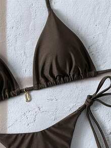 Oceva Springbreak Solid Color Bikini Swimsuit - Coffee Brown - View 3