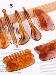 Cirelle 1 Set Of Resin Tendon Pulling Meridian Comb Scraping Board, Facial Massager, Acupoint Pointing Stick, Tendon Pulling Stick - Multicolor - View 4