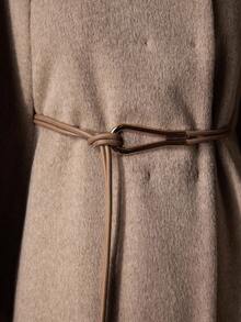 Lilora Women's Elegant Stand Collar Poncho Style Overcoat Autumn Winter - Brown - View 8