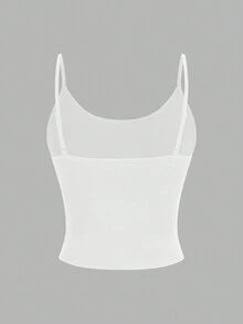 SHEIN EZwear 4 件套女士休闲紧身字母刺绣图案短款背心套装，百搭、舒适、时尚，适合夏季 - 彩色 - 查看 6