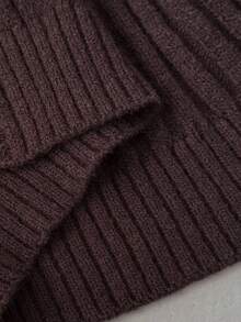 Sunspun Áo len cardigan thời trang màu trơn có khóa kéo cỡ lớn cho nữ - Cà phê nâu - Xem 7