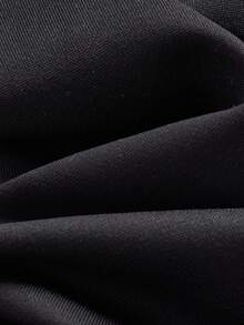 SHEIN Explorewe 2 件套 Tween Girls Me 宽松休闲街头时尚设计斜肩豹纹罗纹印花搭配撞色腰部阔腿裤套装，适合日常、通勤、休闲、度假、聚会、街拍、秋冬 - 黑色 - 查看 8