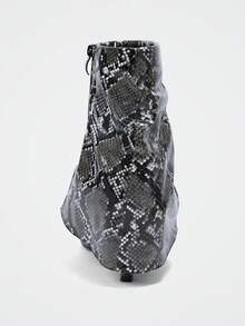 Maija Giày bốt cao đến mắt cá chân mũi nhọn họa tiết da rắn thời trang nữ - Nhiều màu - Xem 4