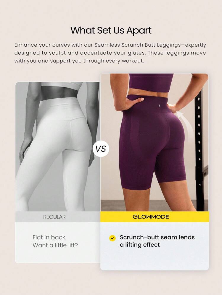 6" Seamless Stretchy Sweat-Wicking Tummy Control No-Front Seam Butt Scrunch High-Rise Waist Biker Shorts Medium Impact Running Training Gym Studio Daily Active Wear