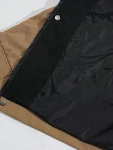 WanderVale Women's Hooded Jacket With Sleeve Patch, Elastic Cuff, Zipper Closure, Front Zipper, Adjustable Hem, Suitable For Spring And Autumn - Khaki - View 8