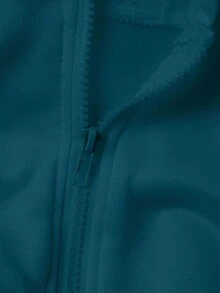 INAWLY Women's Solid Color Zip Front Hoodie And Pants Casual 2 Pieces Set, Autumn - Teal Blue - View 4