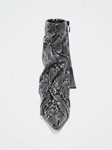 Maija Giày bốt cao đến mắt cá chân mũi nhọn họa tiết da rắn thời trang nữ - Nhiều màu - Xem 3