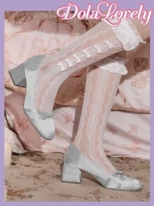 Dola Lovely 女士时尚蝴蝶结装饰高跟鞋 - 淺藍色 - 查看 7