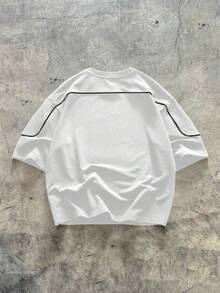 AXEPEAK Men's Knit Casual Loose Fit Short Sleeve T-Shirt - White - View 2