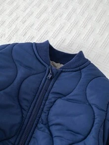 Cozy Pixies 2件套男婴纯色拉链保暖内衬夹克和松紧腰裤套装 - 藍色 - 查看 8
