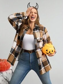 Comfylo Áo khoác cỡ lớn mùa thu và đông cho nữ, trang phục Halloween, phong cách Gothic, áo khoác công sở thường ngày cho nữ, áo khoác mùa thu. - Nhiều màu - Xem 6