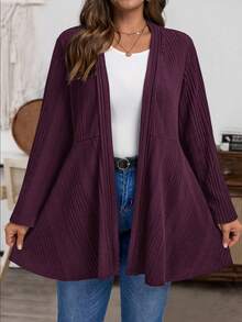 Dames Elegante Solide Open Voorkant Lange Mouwen Cardigan Lichtgewicht Gebreide Losse Vesten(XXL, Olijfgroen