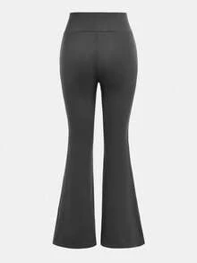 Girlism 青少年女孩紧身裤喇叭裤喇叭裤喇叭腿喇叭裤喇叭紧身裤喇叭运动裤 - 深灰色 - 查看 8