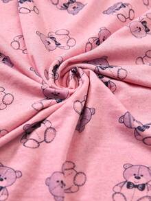 Loomlin Women Cotton 2pcs Cute Bear Pattern Comfort Pajama Set - Pink - View 7