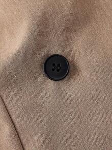 SHEIN MOD Bộ 2 món áo khoác vest và quần dài thanh lịch mặc hàng ngày cỡ lớn - Màu Khaki - Xem 3