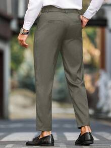 Calvornis Quần âu túi xéo thường ngày/công sở dành cho nam, mùa thu - màu xanh lá - Xem 4