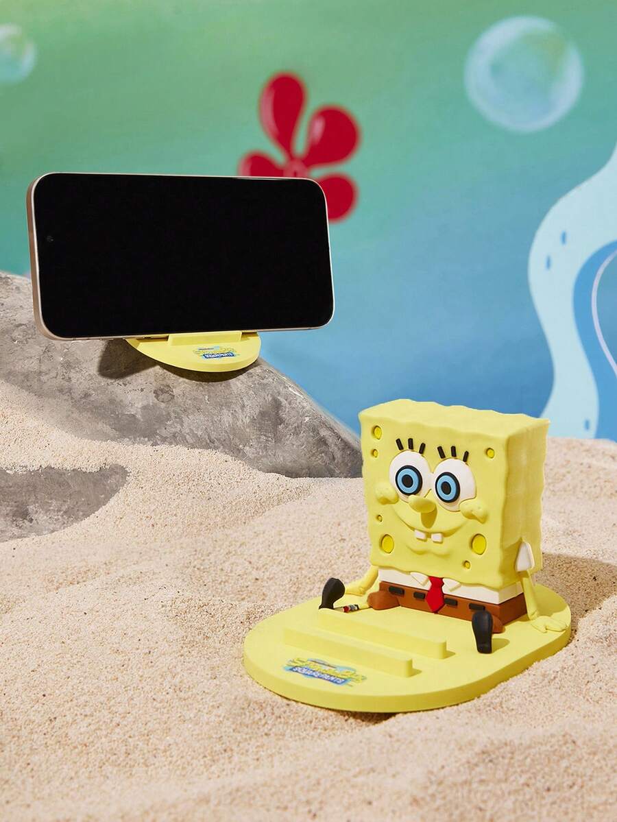 SpongeBob SquarePants | SHEIN 可爱手机支架，桌面摆件，桌面装饰，礼物 - 黃色 - 查看 1