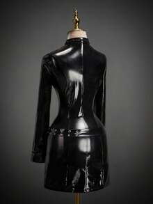 SHEIN ICON Đầm ôm sát cơ thể mini COS Halloween gợi cảm dành cho nữ - màu đen - Xem 7