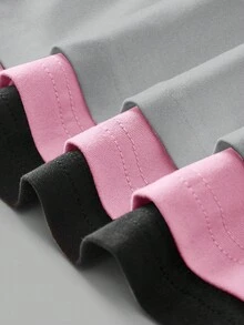 SHEIN EZwear 3 件套女士深 V 领修身休闲长袖打底 T 恤套装，适合秋冬季 - 彩色 - 查看 5