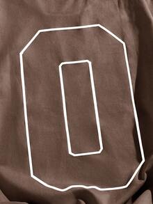 EASEVO Plus Size Men's Loose Fit Embroidered Round Neck Short Sleeve T-Shirt, Suitable For Summer - Coffee Brown - View 3