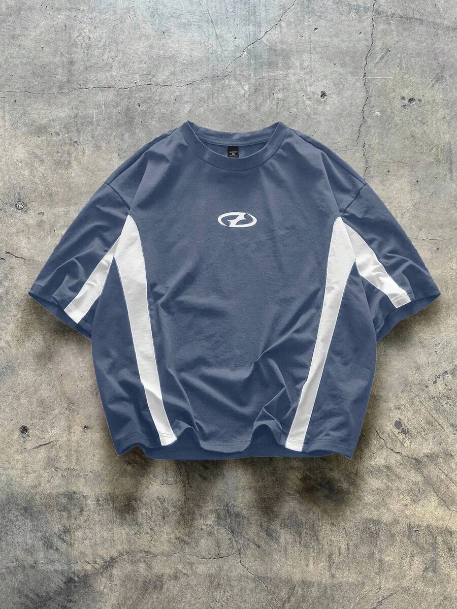 EASEVO Camiseta de manga corta de cuello redondo de punto informal para hombres de talla grande, adecuada para el verano - Multicolor - Ver 1